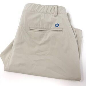 IBKUL Mens Performance‎ Golf Shorts Stone Beige Stretch Size Medium 9 Inseam